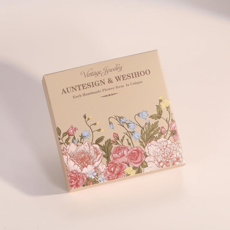 AUNTESIGN Store Forget-Me-Not and Queen Anne's Lace Pressed Wildflower Earrings | Pressed Flower Earrings | Handmade Drop and Dangle Earrings | Gift for Woman - Image 4